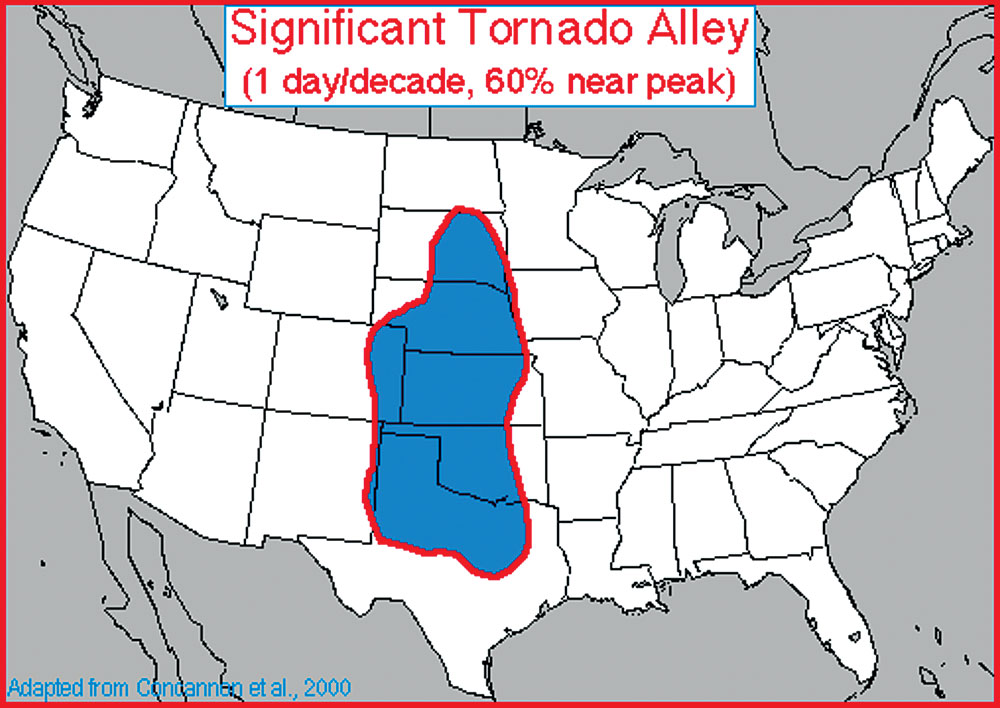 NOAA Tornado Alley Map