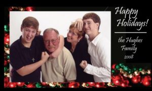 The Hughes family holiday card in 2008