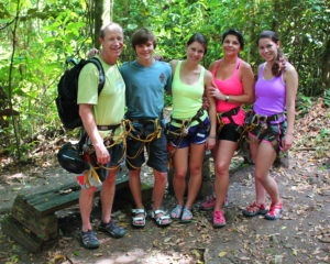 Farmer family in climbing gear