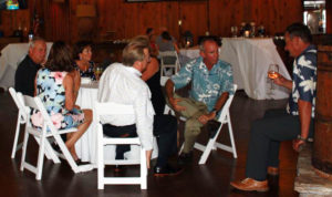 Nancy Blanchette, Bob and Elizabeth Alford and Albert and Mary Beth Duwyn and Gary all listen attentively as Mike Blanchette explains the latest innovations in the world of building envelope consulting.