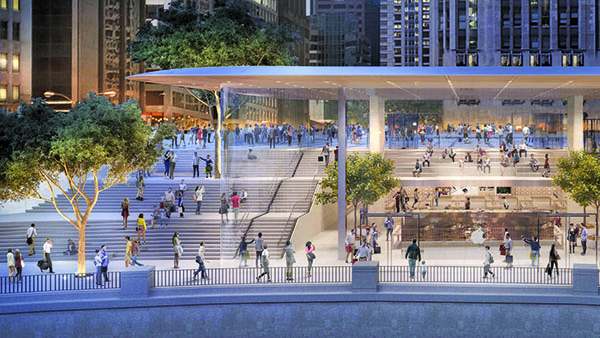 Glass Walls Encircle Apple S Chicago Flagship Iibec