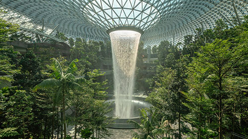 Moshe Safdie's Piranesi-esque Jewel Changi Airport boasts a