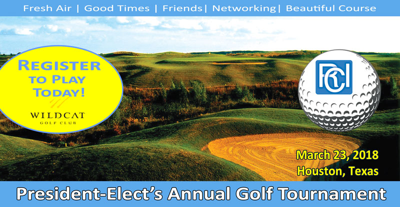 Register to Play | RCI, Inc. President-Elect’s Golf Tournament | March 23, Houston, TX