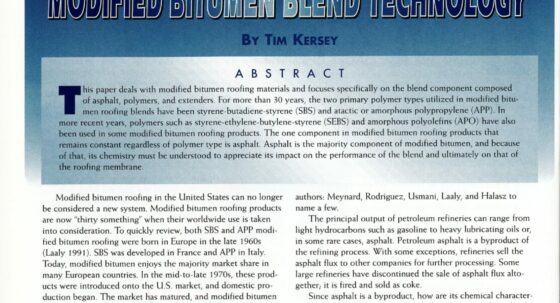 Cover of June 2000 IIBEC Interface article, Modified Bitumen Blend Technology.