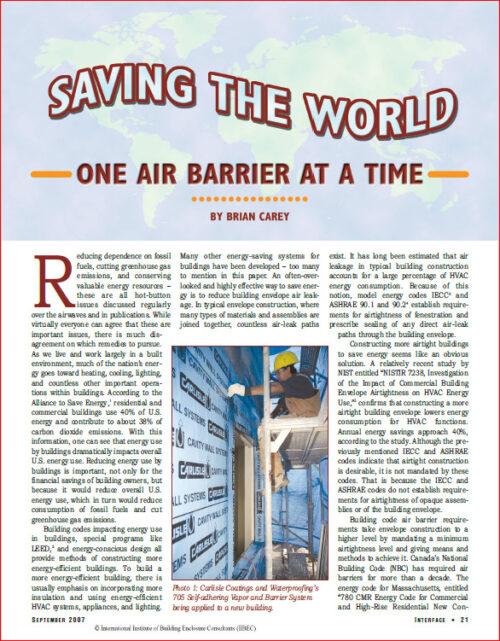 2007 09 Saving The World | IIBEC