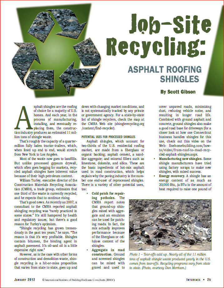 2012.01 Recycling | IIBEC