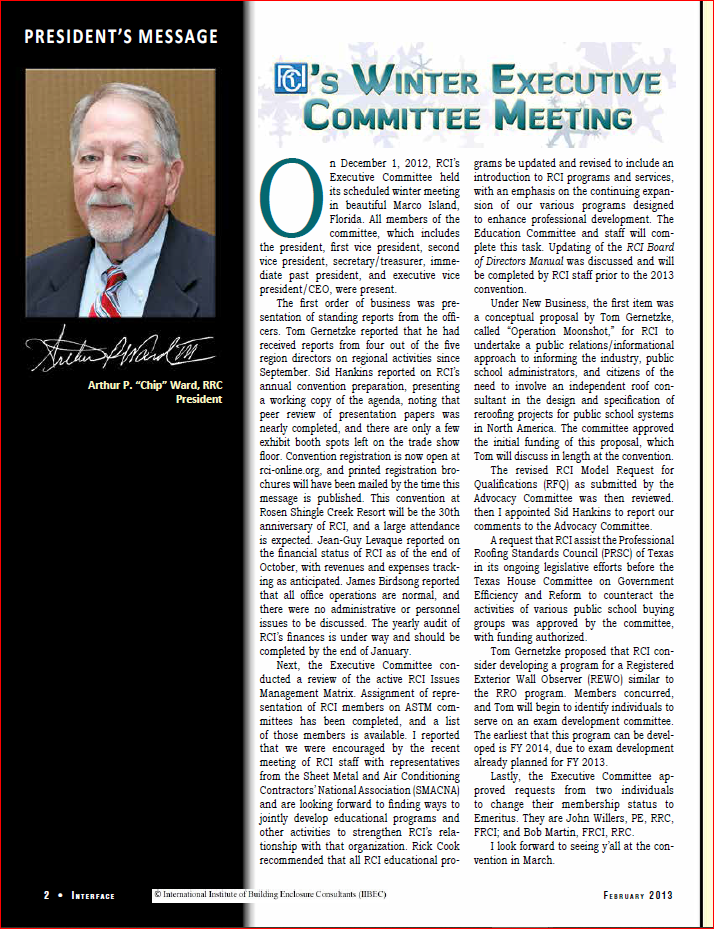 2013 02 Presidents Message Iibec