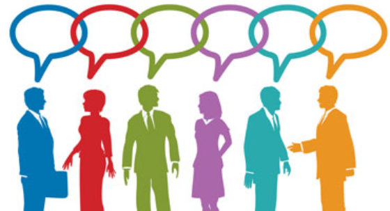 people with chat bubbles