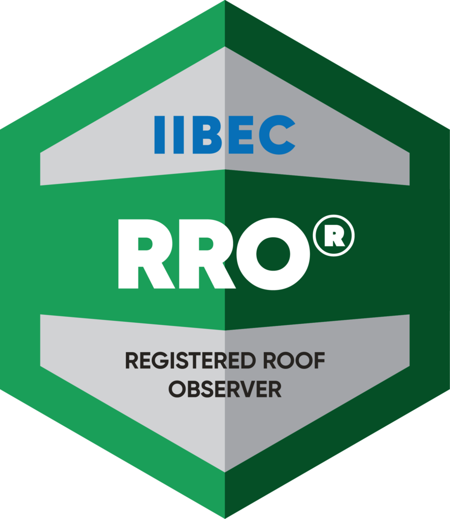 Green IIBEC Registered Roof Observer badge.