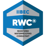 Blue and silver hexagonal badge for IIBEC's RWC credential.