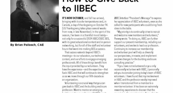 Cover page of IIBEC article, 