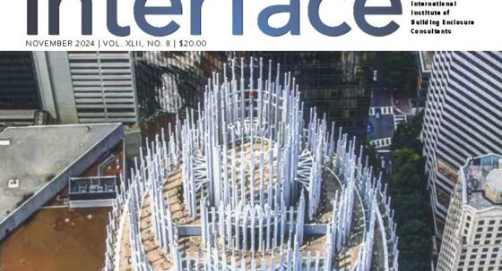 Cover page of November IIBEC Interface showing a low slope roof.