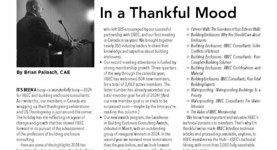 IIBEC CEO's message in three column format.