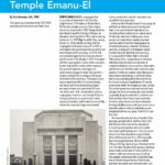 Cover page of IIBEC Interface article entitled, Restoration of Historic Temple Emanu-El" showing image of temple.