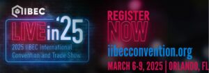 IIBEC International Convention and Trade Show add showing a red and blue, "Live in '25" logo.