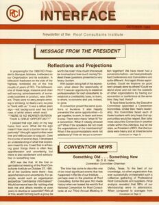 Cover page of October 1986 RCI Interface Newsletter.