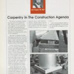Cover page of article, "Carpentry in the Construction Agenda".
