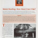 Cover page of article, "Metal Roofing: How Hard Can It Be?".
