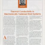 Cover page of article, "Thermal Conductivity in Mechanically Fastened Roof Systems".