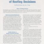 Cover page of article, "Life Cycle Cost Implications of Roofing Decisions".