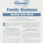 Cover page of article, "Passing on the Family Business Dealing with Stock".