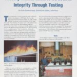 Cover page of article, "Factory Mutual Ensures Structural Integrity Through Testing".