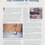 Cover page of article, "The Province of Testing".
