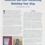 Cover page of article, "Asbestos and Roof Consulting Watching Your Step".