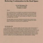 Brown cover page of article, "Reducing Condensation in the Roof Space".