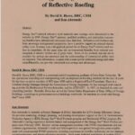 Brown cover page of article, "The Energy Management Benefits of Reflective Roofing".