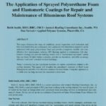 Blue cover page of, "The Application of Sprayed Polyurethane Foam and Elastomeric Coatings for Repaire and Maintenance of Bituminous Roof Systems."