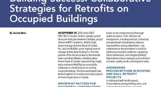 Blue and white cover page of IIBEC Interface article, 