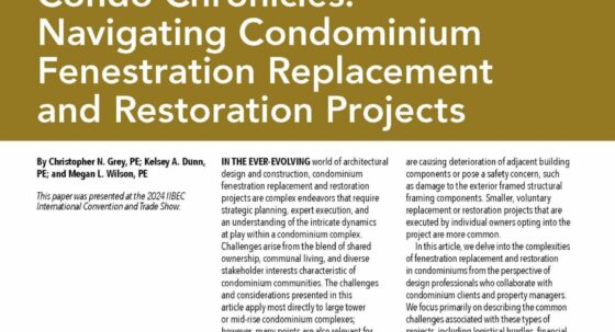 Brown and white cover page of IIBEC Interface article entitled, 