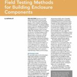 Orange and white cover page of IIBEC Interface article entitled, "Ensuring Installation Quality: Field Testing Methods for Building Enclosure Components".