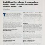 Cover page of 1998 IIBEC article, "Building Envelope Symposium".