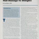 Cover page of IIBEC article, "Hail Damage to Shingles".