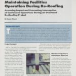 Cover page of IIBEC article, "Maintaining Facilities Operation During Re-Roofing".