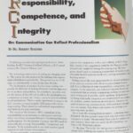 Cover page of IIBEC interface article, "Responsibility, Competence, and Integrity or: Communication Can Reflect Professionalism".