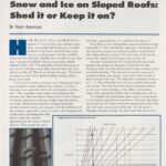 Cover page of article, "Snow and Ice on Sloped Roofs: Shed it or Keep it on?".