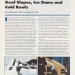 Cover page of article, "Roof Slopes, Ice Dams and Cold Roofs".