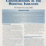 Cover page of IIBEC article, "Consolidation in the Roofing Industry".