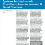 White and blue cover page of article, "Blindside Waterproofing Systems for Hydrostatic Conditions: Lessons Learned & Good Practices".