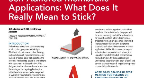 Red and white cover page of article, 