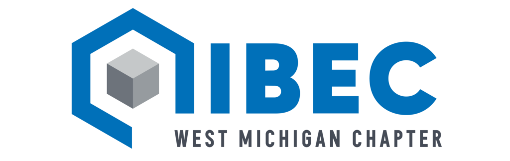 Blue and white logo for the IIBEC West Michigan Chapter.