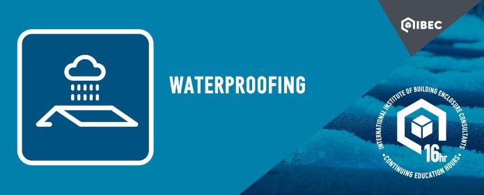 Blue icon for IIBEC Waterproofing core course.