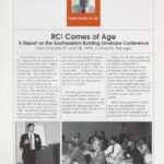 Cover of IIBEC Interface article, "RCI Comes of Age".