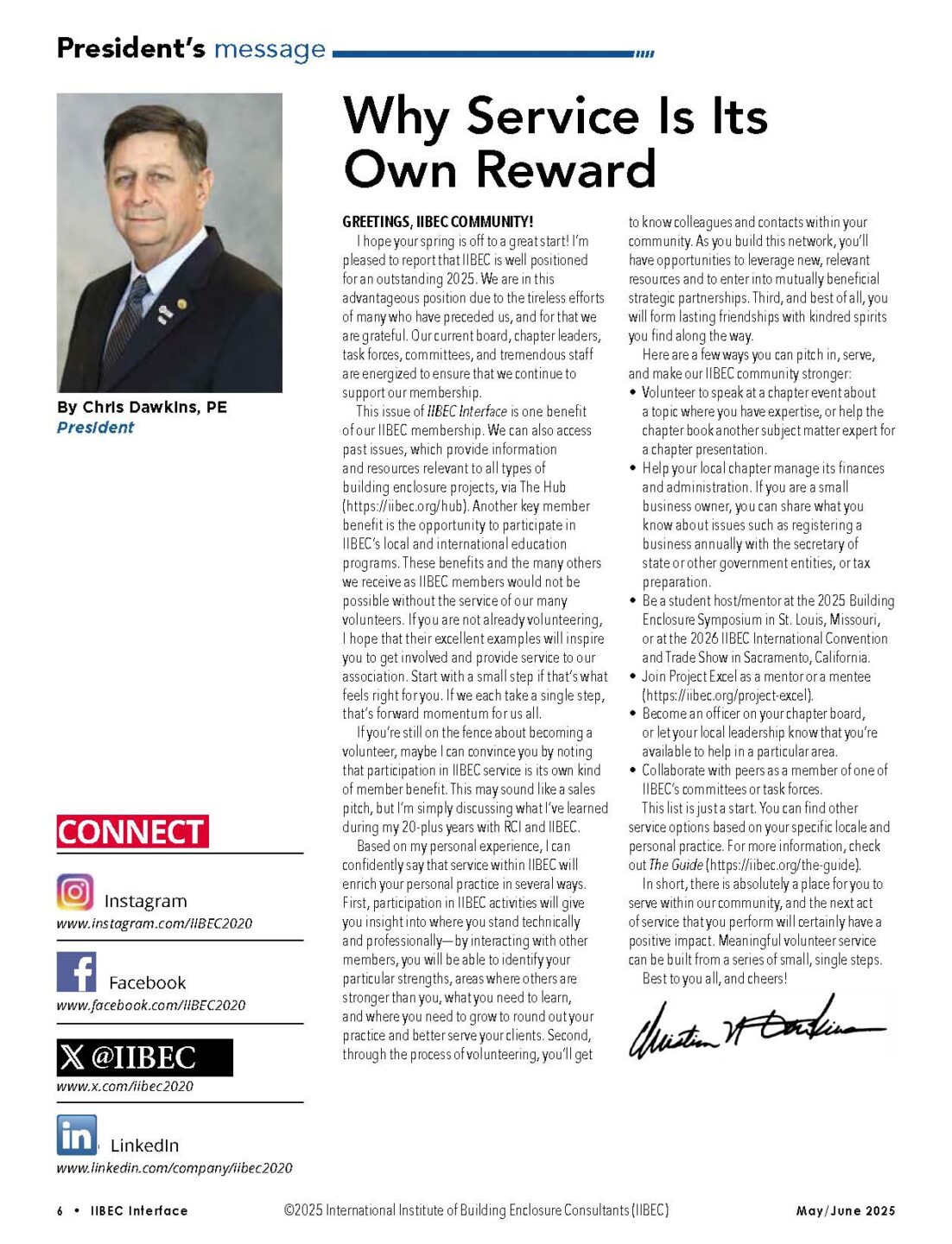 2025 05 Presidents Message | IIBEC