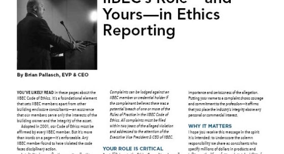 Cover of IIBEC Interface, From the CEO: IIBEC's Role-and Yours-in Ethics Reporting.