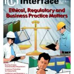 Cover of April 2002 IIBEC Interface, theme of Ethical, Regulatory and Business Practice Matters.