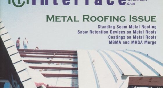Cover of February 1999 IIBEC Interface, theme of Metal Roofing Issue.